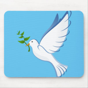dove-peace-flying-olive-branch mouse mat