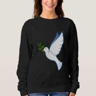 Dove Peace Flying Olive Branch Symbol Wings Bird B Sweatshirt