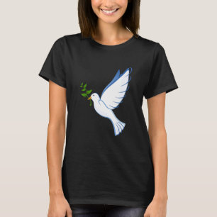 Dove Peace Flying Olive Branch Symbol Wings Bird B T-Shirt