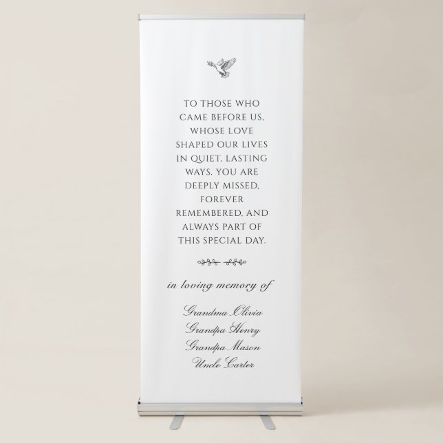 Dove Personalised Wedding Memorial Banner (Front)