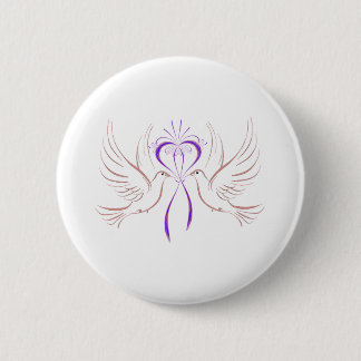Dove Pink Ribbon 6 Cm Round Badge