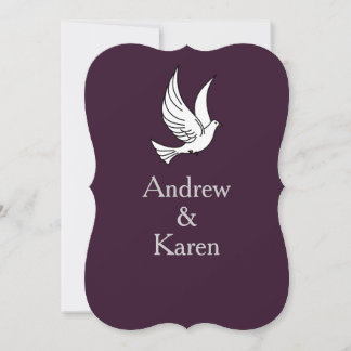 Dove Plum & Silver Wedding Invitation