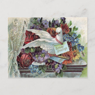 Dove Rose Daisy Forget-Me-Not Postcard