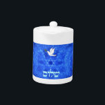 Dove - Shalom<br><div class="desc">Features "shalom" (Hebrew "peace") and a dove carrying a bit of olive branch in its beak on a nice blue and white fractal background which is reminiscent of birds wings. The background image as well as the dove and Hebrew text are independant elements allowing for them all to be sized,...</div>