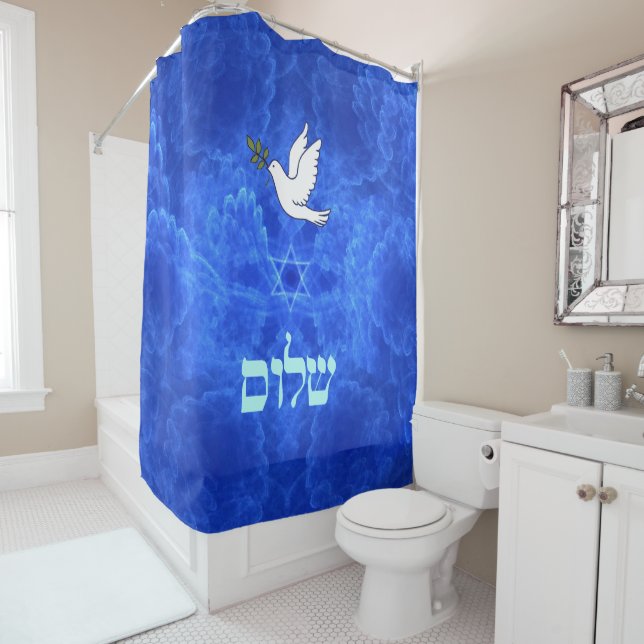 Dove - Shalom Shower Curtain (In Situ)