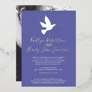 Dove silver blue simple wedding with photo
