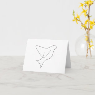 Dove Single Line Drawing Card