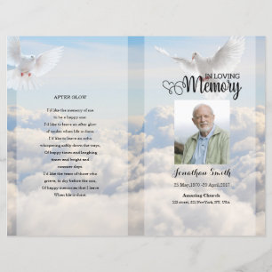 Dove & sky Funeral Program template