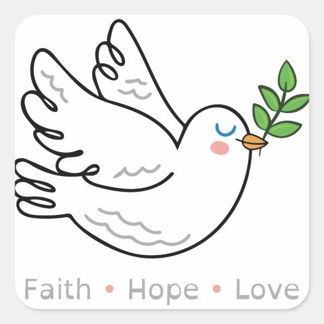 Dove Square Sticker (Front)