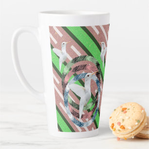 Dove Stripe Latte Mug
