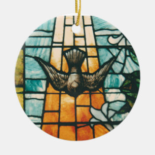 Dove Symbolising the Holy Spirit Ceramic Tree Decoration