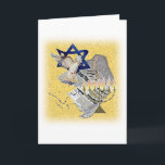 Dove Tallit Menorah with background Holiday Card<br><div class="desc">This beautiful design incorporates the Magan David,  Dove,  Tallit & Menorah - with background.</div>