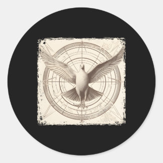 Dove Vitruvian Dove Bird Dove Classic Round Sticker