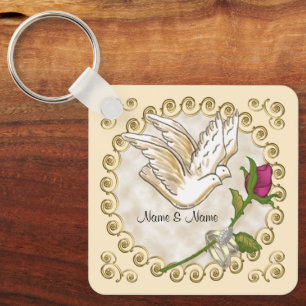 Dove Wedding Rings   keychain