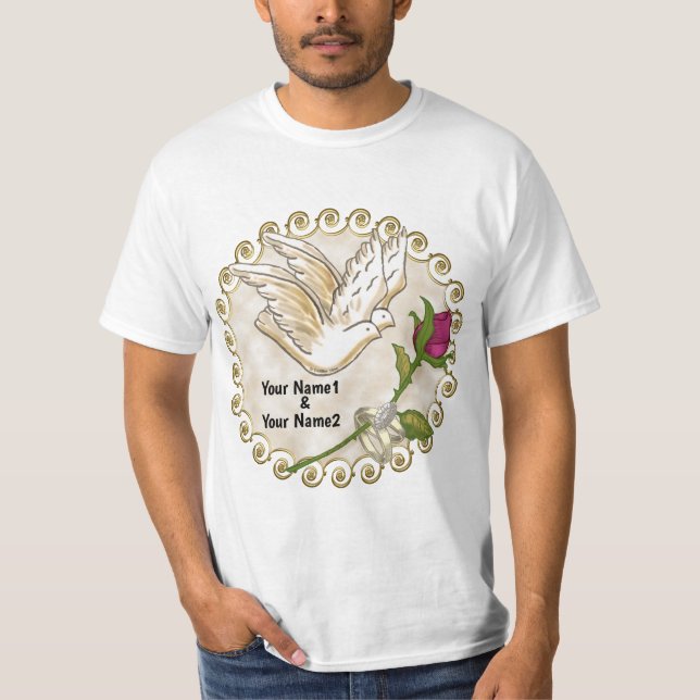 Dove Wedding Rings t-shirts (Front)