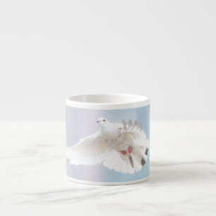 Dove White Feather Flying Bird Photography  Espresso Cup