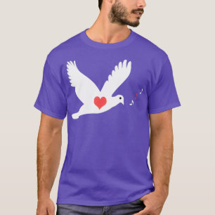 dove with a red heart singing 2 T-Shirt