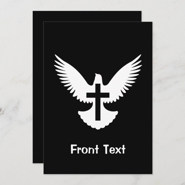 Dove with Cross Invitation (Front/Back)