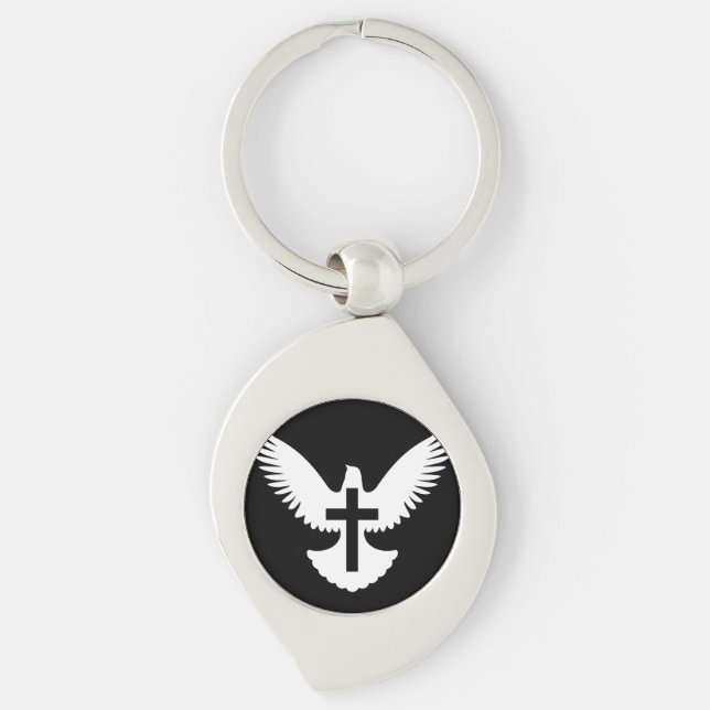 Dove with Cross Key Ring (Front)