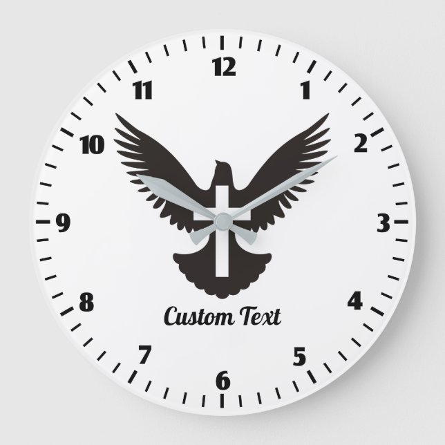 Dove with Cross Large Clock (Front)