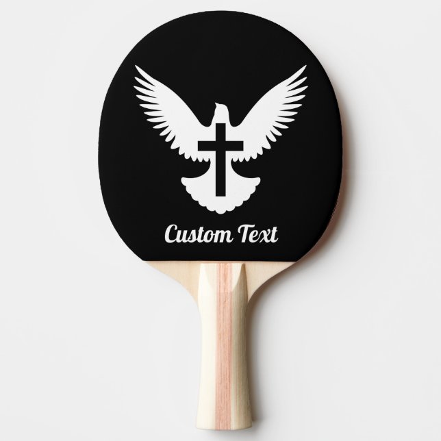 Dove with Cross Ping-Pong Paddle (Front)