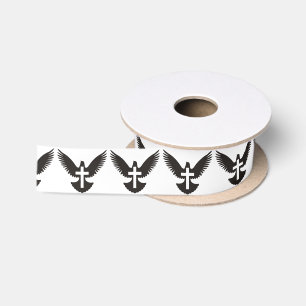Dove with Cross Satin Ribbon