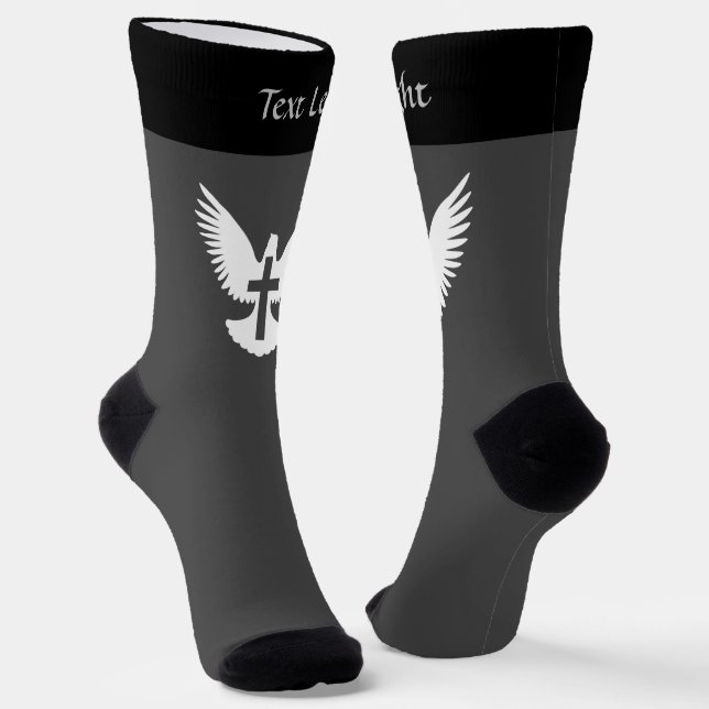 Dove with Cross Socks (Angled)