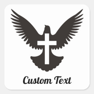 Dove with Cross Square Sticker