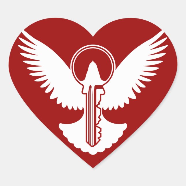 Dove with Key Heart Sticker (Front)