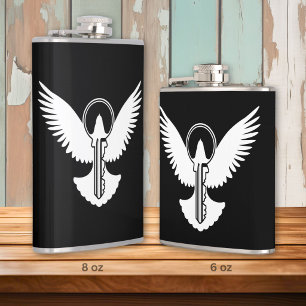 Dove with Key Hip Flask