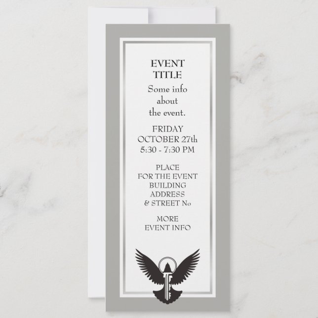 Dove with Key Invitation (Back)