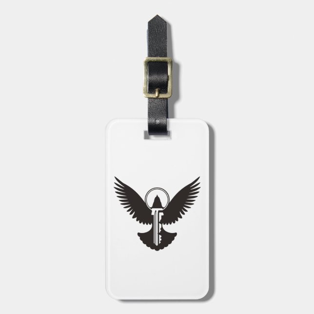 Dove with Key Luggage Tag (Front Vertical)