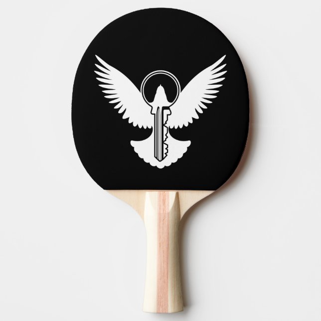 Dove with Key Ping Pong Paddle (Front)
