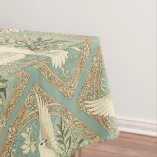 Dove With Olive Branch Christmas Design Tablecloth