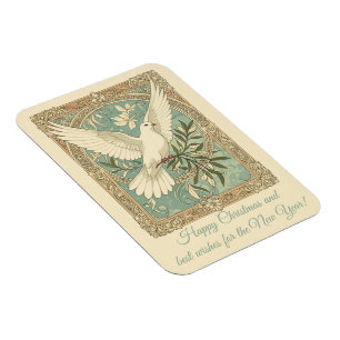 Dove With Olive Branch Christmas Magnet