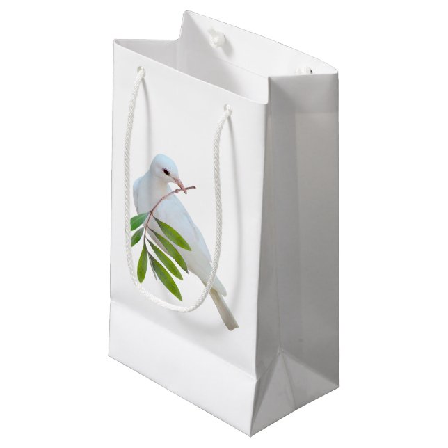 Dove with Olive Branch Gift Bag (Front Angled)