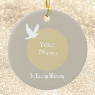 Dove with Photo Memorial Christmas Ornament