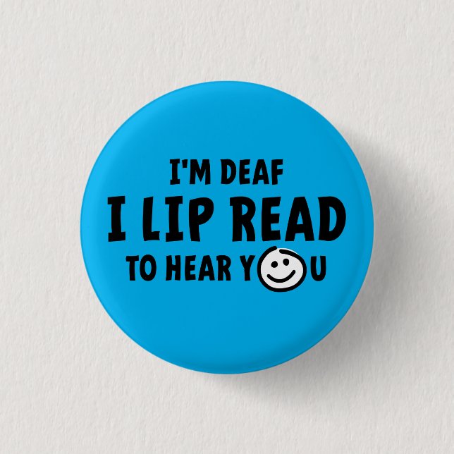 Doven, slechthorend, doofheid, gebaren taal 3 cm round badge (Front)