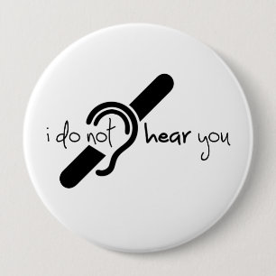 Doven, slechthorend, doofheid, gehoorverlies teken 10 cm round badge
