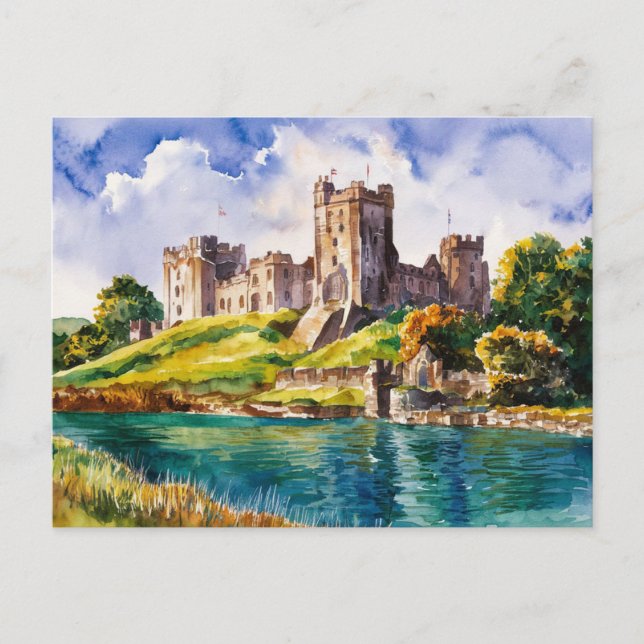 Dover Castle Watercolor Painting Postcard (Front)