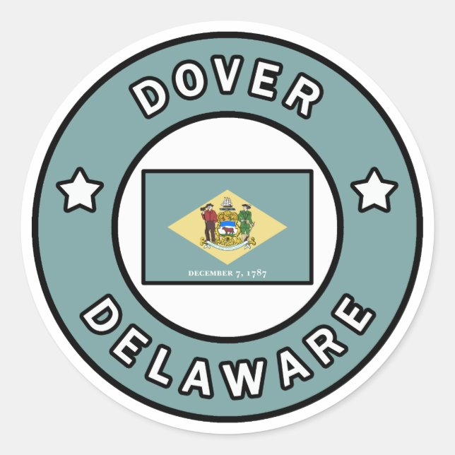 Dover Delaware Classic Round Sticker (Front)
