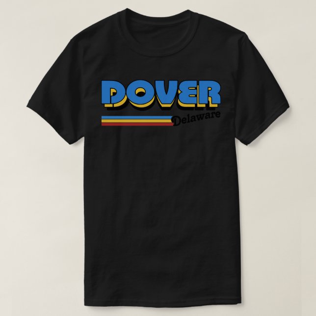 Dover Delaware Retro Style Design T-Shirt (Design Front)