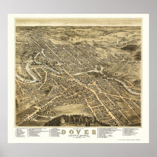 Dover, NH Panoramic Map - 1877 Poster