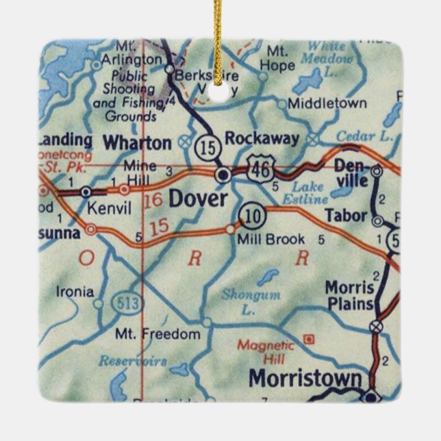 Dover NJ Ceramic Ornament (Back)