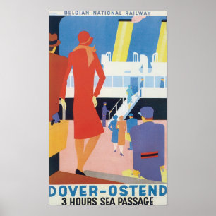 Dover Ostend Belgian Railway Poster