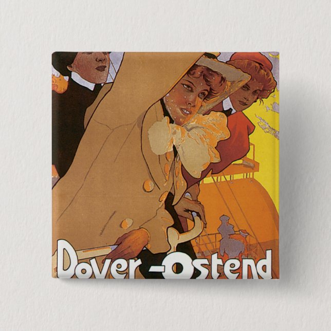 Dover-Ostend Line 15 Cm Square Badge (Front)
