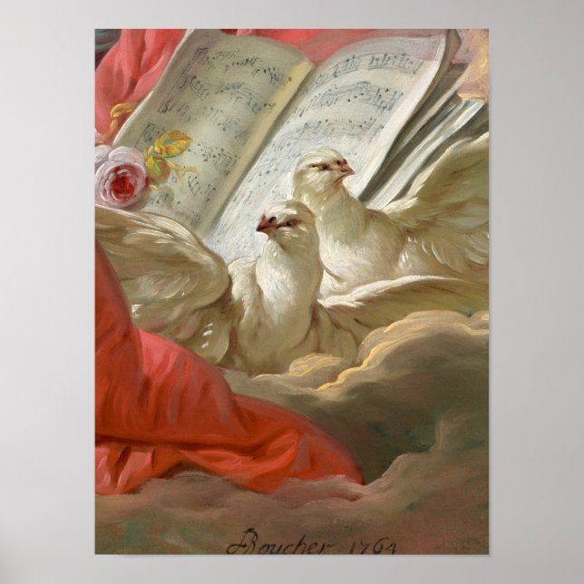 Doves, 1764 by Francois Boucher Poster (Front)