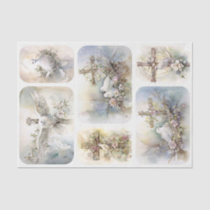 Doves and Crosses Tissue Paper