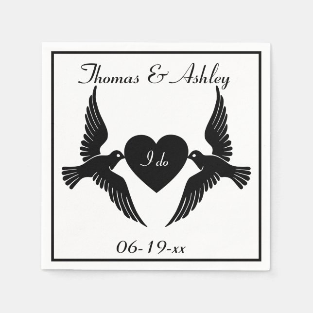 Doves and Heart Napkin (Front)