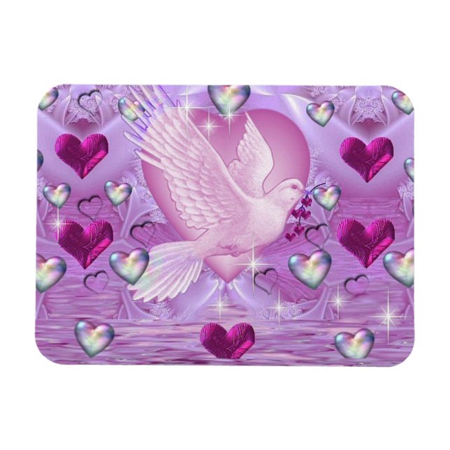 Doves and Hearts Magnet (Horizontal)